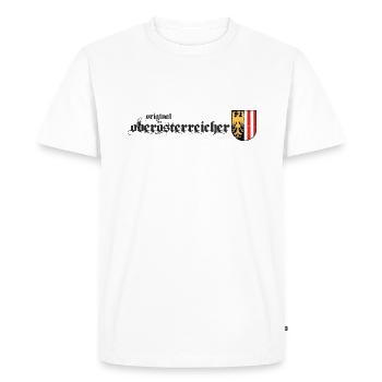 Original oberösterreicher Wappen Spruch Geschenk - Männer Premium Bio T-Shirt - Weiß - Vorne - Nico (187cm)