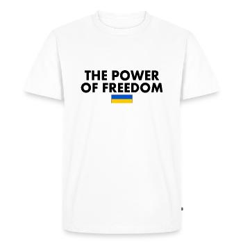 The power of freedom - Men's Premium Organic T-Shirt - white - Front - Nico (187cm)