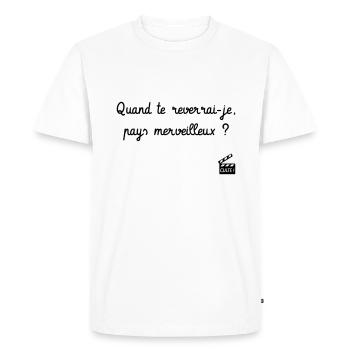 Quand te reverrai-je ? Les bronzés font du ski ! - T-shirt Premium bio Homme - blanc - Devant - Nico (187cm)
