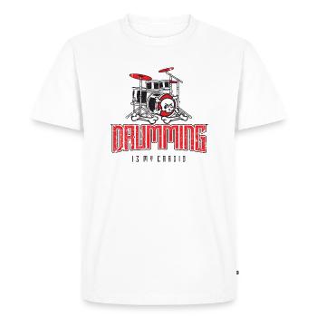 Drumming Is My Cardio Drum Set Drummer Player - Men's Premium Organic T-Shirt - white - Front - Nico (187cm)