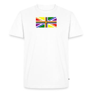 UK Gay Pride Union Jack Flag - T-shirt Premium bio Homme - blanc - Devant - Nico (187cm)