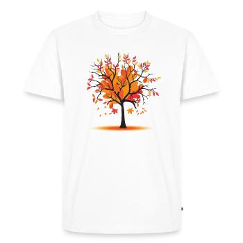 Autumn Foliage Autumn Tree Golden Season - Men's Premium Organic T-Shirt - white - Front - Nico (187cm)