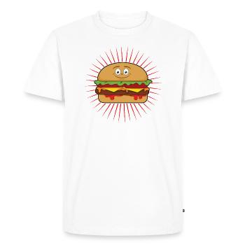 hamburger - T-shirt Premium bio Homme - blanc - Devant - Nico (187cm)