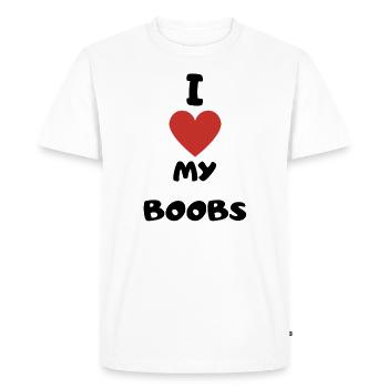 Amour amour coeur coeur - T-shirt Premium bio Homme - blanc - Devant - Nico (187cm)