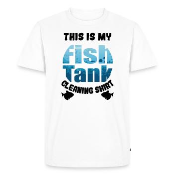 Ceci est ma chemise de nettoyage d'aquarium Sumatra - T-shirt Premium bio Homme - blanc - Devant - Nico (187cm)