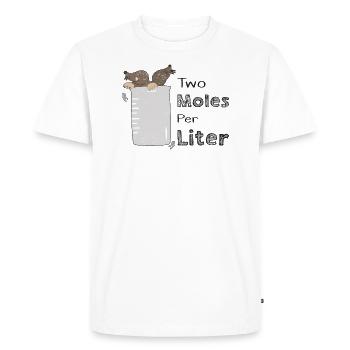 Chemist Laboratory Word joke chemistry mole liter pun - Men's Premium Organic T-Shirt - white - Front - Nico (187cm)