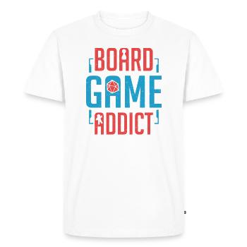 Jeu de table Jeu Addict Jeu de société Jeu de société Gamer - T-shirt Premium bio Homme - blanc - Devant - Nico (187cm)