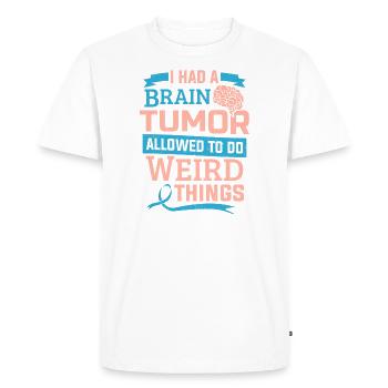 Sensibilisation des survivants de la chirurgie des tumeurs cérébrales - T-shirt Premium bio Homme - blanc - Devant - Nico (187cm)