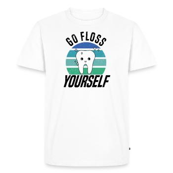Dentiste Prothésiste dentaire Rétro dentiste Dent - T-shirt Premium bio Homme - blanc - Devant - Nico (187cm)