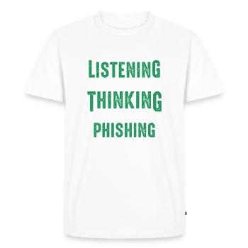 Cybersécurité Je pensais à Phishing Hacker - T-shirt Premium bio Homme - blanc - Devant - Nico (187cm)