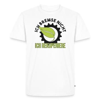E Car E Mobility Electric Car Slogan - Men's Premium Organic T-Shirt - white - Front - Nico (187cm)