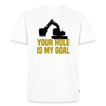 Pelle sur chenilles Excavatrice Excavatrice Désolé Machine de construction - T-shirt Premium bio Homme - blanc - Devant - Nico (187cm)