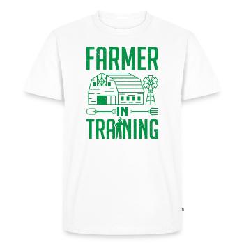 Agriculteur en formation agricole - T-shirt Premium bio Homme - blanc - Devant - Nico (187cm)