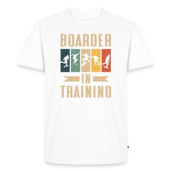 Skate boarder à l’entraînement Skateboard - T-shirt Premium bio Homme - blanc - Devant - Nico (187cm)