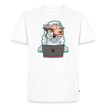 Hacker Wolf In Sheep's Clothing Cybersecurity - Men's Premium Organic T-Shirt - white - Front - Nico (187cm)