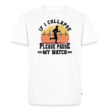 Coureurs de marathon courant semi-marathon disant - T-shirt Premium bio Homme - blanc - Devant - Nico (187cm)
