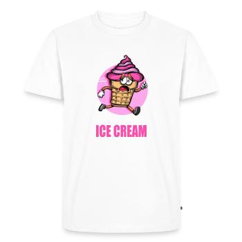 Aujourd’hui, je ne veux pas être une crème glacée - T-shirt Premium bio Homme - blanc - Devant - Nico (187cm)