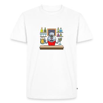 Cocktails Bières C’est pourquoi je suis ici Barkeeper - T-shirt Premium bio Homme - blanc - Devant - Nico (187cm)