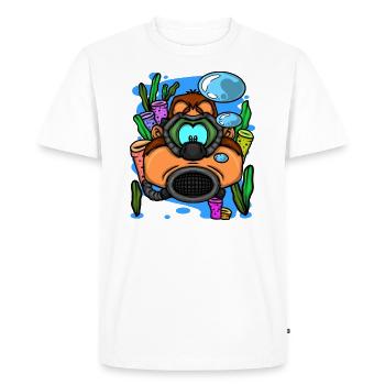 Scuba Diver Monkey Diving Goggles Scuba Diving - Men's Premium Organic T-Shirt - white - Front - Nico (187cm)