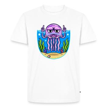 Jelly Fish Middle Finger Jellyfish - Men's Premium Organic T-Shirt - white - Front - Nico (187cm)