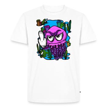 Jelly Fish Middle Finger Jellyfish - Men's Premium Organic T-Shirt - white - Front - Nico (187cm)