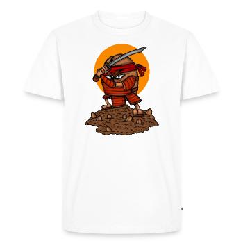 Amateur de café Café Bean Samurai Café - T-shirt Premium bio Homme - blanc - Devant - Nico (187cm)