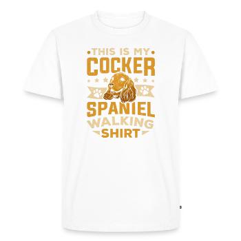 C’est mon cocker épagneul qui marche - T-shirt Premium bio Homme - blanc - Devant - Nico (187cm)