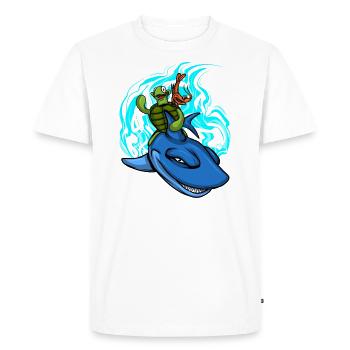 Le requin nage avec la tortue et le crabe - T-shirt Premium bio Homme - blanc - Devant - Nico (187cm)