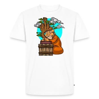Miniature Trees Bonsai Middle Finger - Men's Premium Organic T-Shirt - white - Front - Nico (187cm)