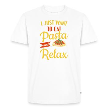 I Just Wanna Eat Pasta And Relax Pasta - Men's Premium Organic T-Shirt - white - Front - Nico (187cm)