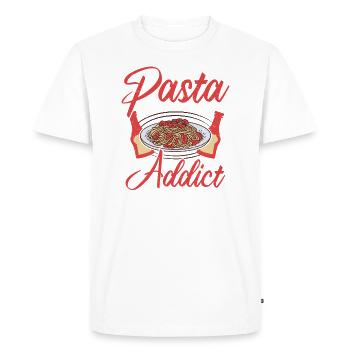 Italian Food Pasta Addict - Men's Premium Organic T-Shirt - white - Front - Nico (187cm)