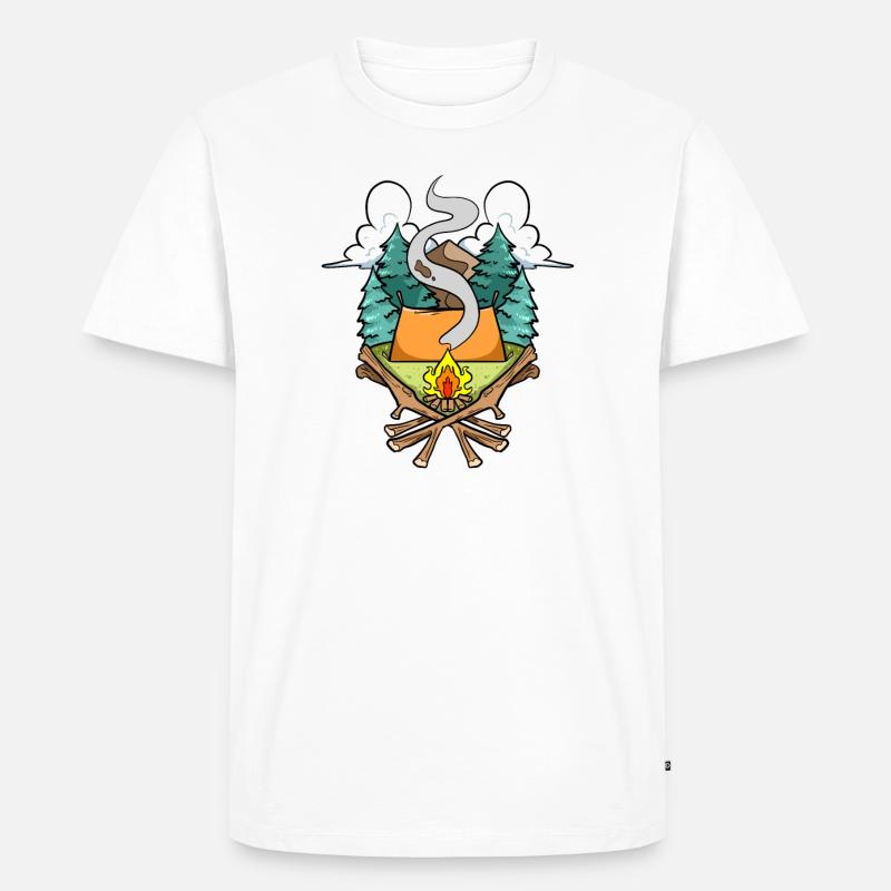Camper Campingplatz Camping Camping - Männer Premium Bio T-Shirt - Weiß
