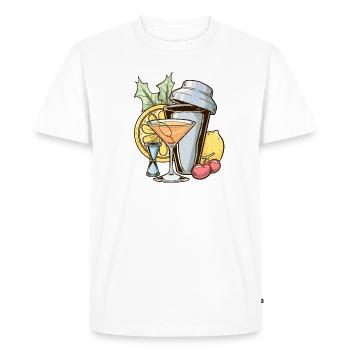 Barman Vintage Mix Cocktail Barkeeper - T-shirt Premium bio Homme - blanc - Devant - Nico (187cm)