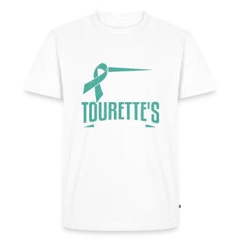 Tourette Syndrome Stronger Than Tourettes - Men's Premium Organic T-Shirt - white - Front - Nico (187cm)