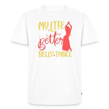 Ma vie est meilleure quand je fais de la danse du ventre - T-shirt Premium bio Homme - blanc - Devant - Nico (187cm)