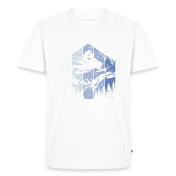 Motoneigiste Montagnes d’hiver Vintage Motoneige - T-shirt Premium bio Homme - blanc - Devant - Nico (187cm)