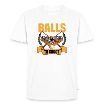 Joueur de billard il faut beaucoup de balles - T-shirt Premium bio Homme - blanc - Devant - Nico (187cm)