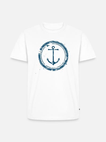 Anker | Küste - Männer Premium Bio T-Shirt - Weiß