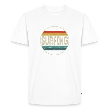Surfer Riding Waves Surfin Surfing - Men's Premium Organic T-Shirt - white - Front - Nico (187cm)