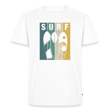 Surfer Riding Waves Surfin Surfing - Men's Premium Organic T-Shirt - white - Front - Nico (187cm)