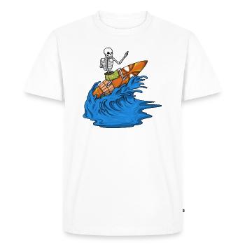 Surfer Riding Waves Surfin Skeleton Surfing - Men's Premium Organic T-Shirt - white - Front - Nico (187cm)