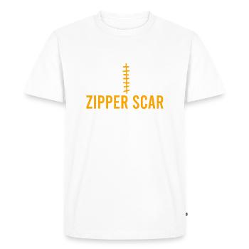 Heart Surgery Survivor Bypass Scars Recovery Gift - Men's Premium Organic T-Shirt - white - Front - Nico (187cm)