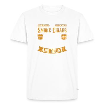 Je veux juste fumer cigares cigare fumeur - T-shirt Premium bio Homme - blanc - Devant - Nico (187cm)