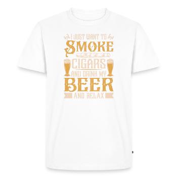 Je veux juste fumer cigares cigare fumeur - T-shirt Premium bio Homme - blanc - Devant - Nico (187cm)