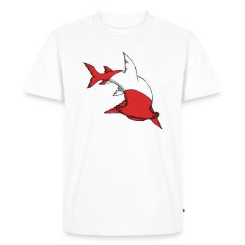 Scuba Diver Red White Flag Hammerhead Plongée sous-marine - T-shirt Premium bio Homme - blanc - Devant - Nico (187cm)