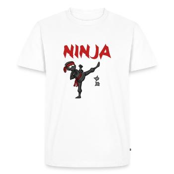 Birthday Party 8 Years Old Japanese Ninja Birthday - Men's Premium Organic T-Shirt - white - Front - Nico (187cm)