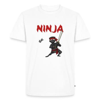 Fête d’anniversaire Ninja japonais de 5 ans Anniversaire - T-shirt Premium bio Homme - blanc - Devant - Nico (187cm)
