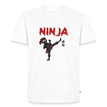 Birthday Party 3 Years Old Japanese Ninja Birthday - Men's Premium Organic T-Shirt - white - Front - Nico (187cm)