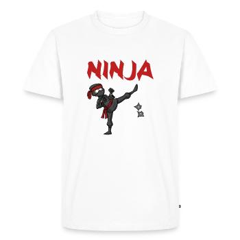 Birthday Party 5 Years Old Japanese Ninja Birthday - Men's Premium Organic T-Shirt - white - Front - Nico (187cm)
