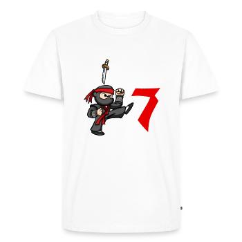 Fête d’anniversaire Ninja japonais de 7 ans Anniversaire - T-shirt Premium bio Homme - blanc - Devant - Nico (187cm)